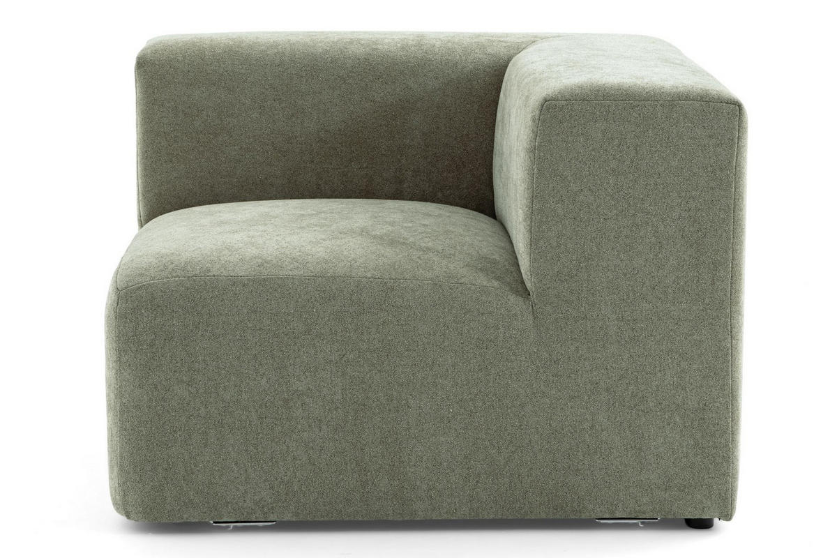 4-SITZER modulares Ecksofa HEAVEN SET 3 Links, Breite 270 cm Webstoff Grün - Schwarz/Grün, Holz/Kunststoff (245/270cm) - Muffo