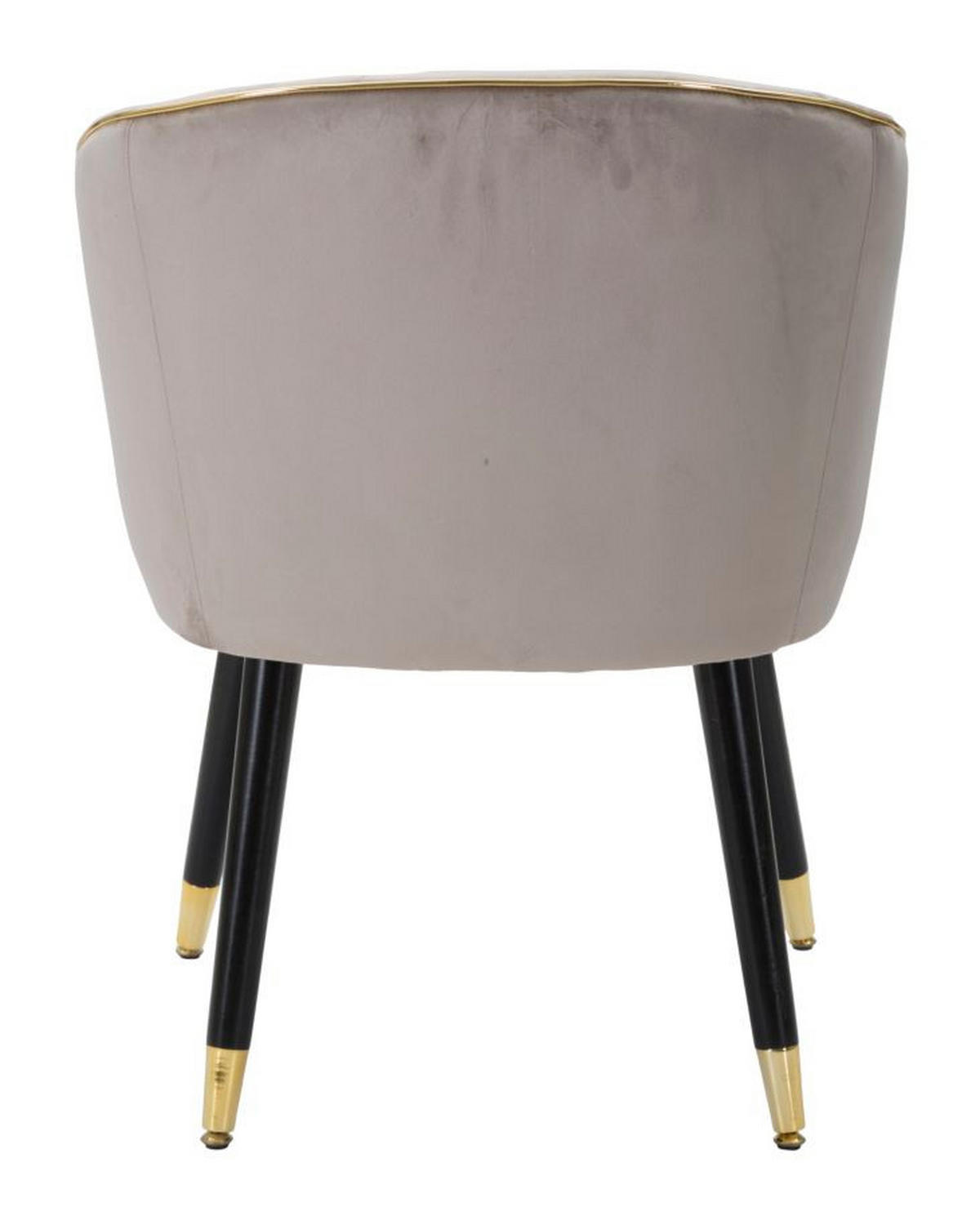 SESSEL Paris Grigia, grau, schwarz und goldfarben, Polyester, Kiefernholz und Metall, 62 x 58 x 78 cm - Goldfarben/Schwarz, Holz/Kunststoff (62/78/58cm) - Mauro Ferretti