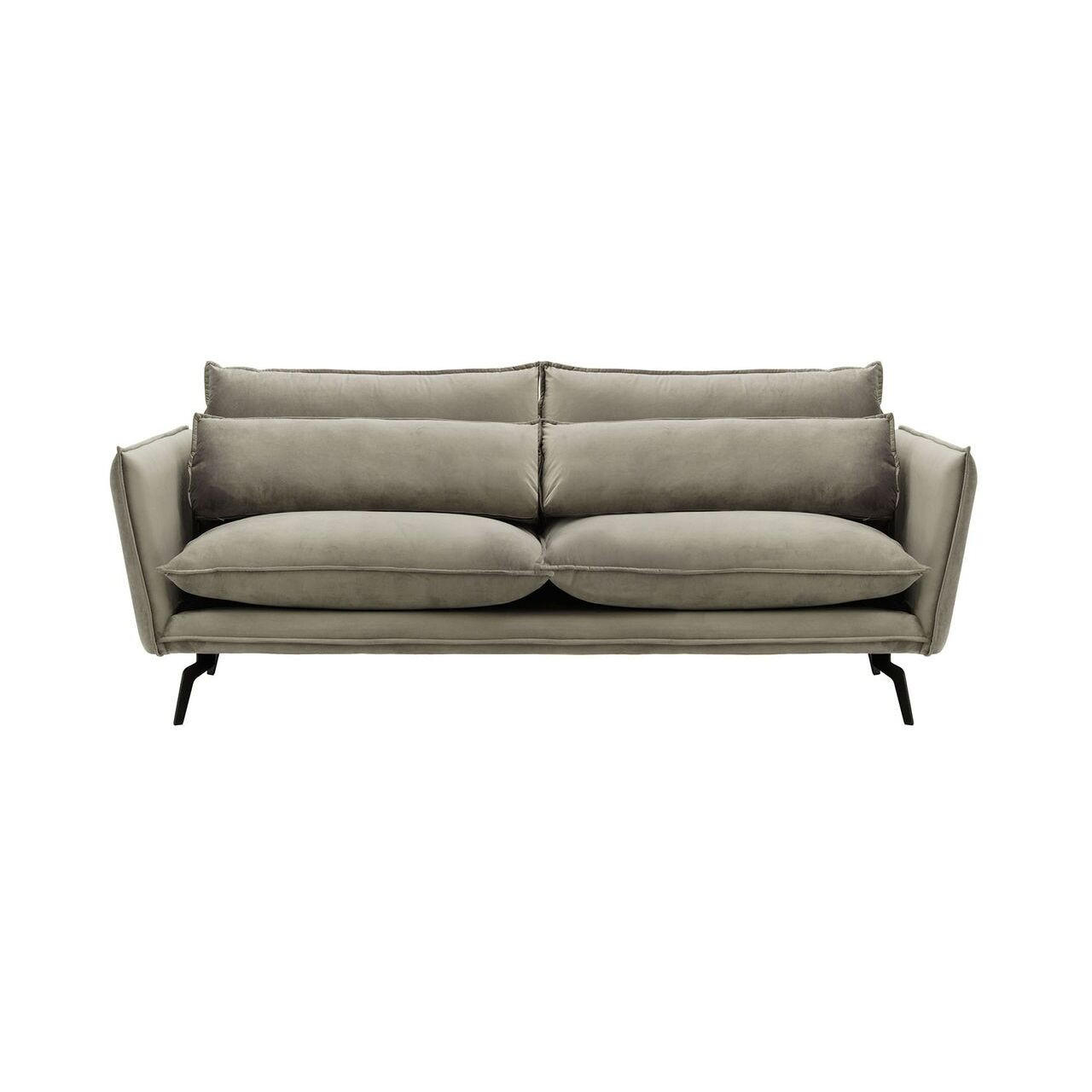 DREISITZER-SOFA Layla-Velluto 17 - Braun, Holz/Textil (237/95/98cm)