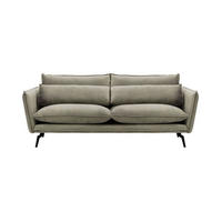 DREISITZER-SOFA Layla-Velluto 17 - Braun, Holz/Textil (237/95/98cm)