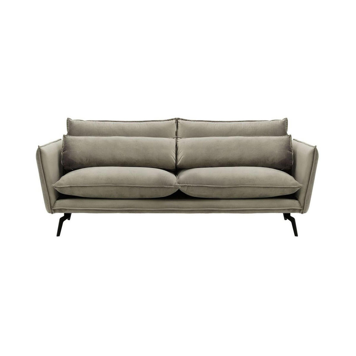 DREISITZER-SOFA Layla-Velluto 17 - Braun, Holz/Textil (237/95/98cm)