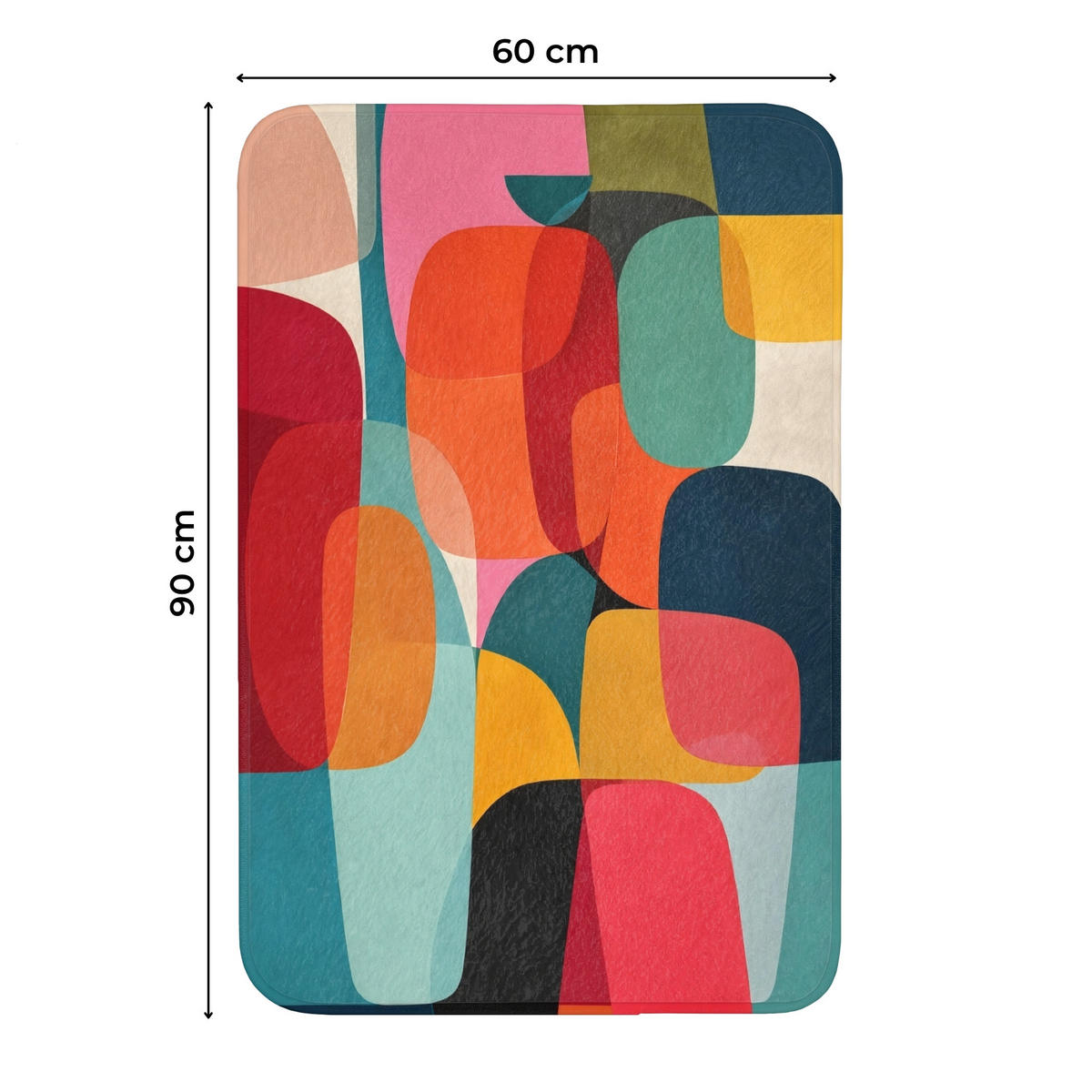 WC PŘEDLOŽKA Tvary - barevné - abstraktní - letadla 60x90 cm - různobarevná, textil/plast (60/1cm) - OnlyWow