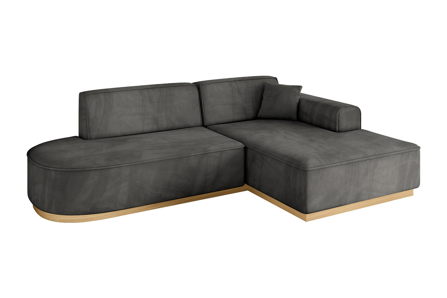 ECKSOFA Ottomane Rechts IREA-L1-v2 - 232x165x80 cm Ecru - Anthrazit, Holzwerkstoff/Textil (232/165cm) - ALTDECOR