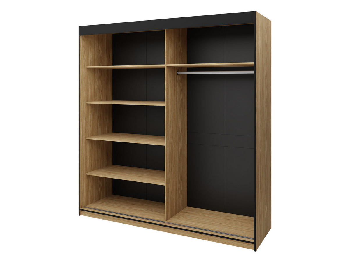 SCHIEBETÜRENSCHRANK Aston 01 - Eichefarben/Beige, Holzwerkstoff (200/215/65cm) - MIRJAN24
