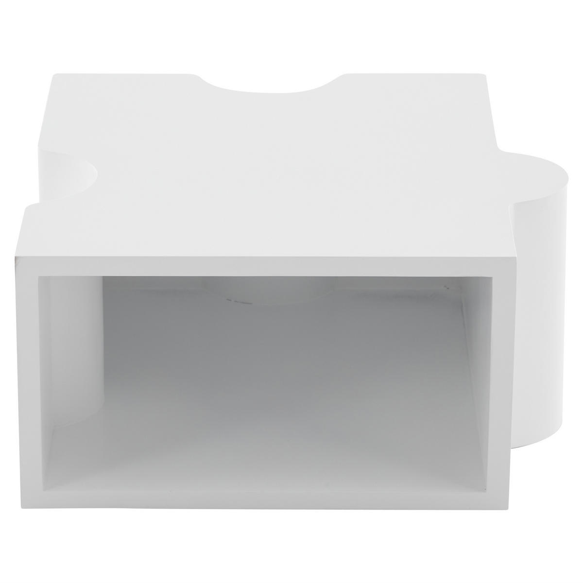 COUCHTISCH 65/65/32 cm weiß mit Puzzlemuster aus MDF - Weiß, Holzwerkstoff (65/65/32cm) - OKWISH