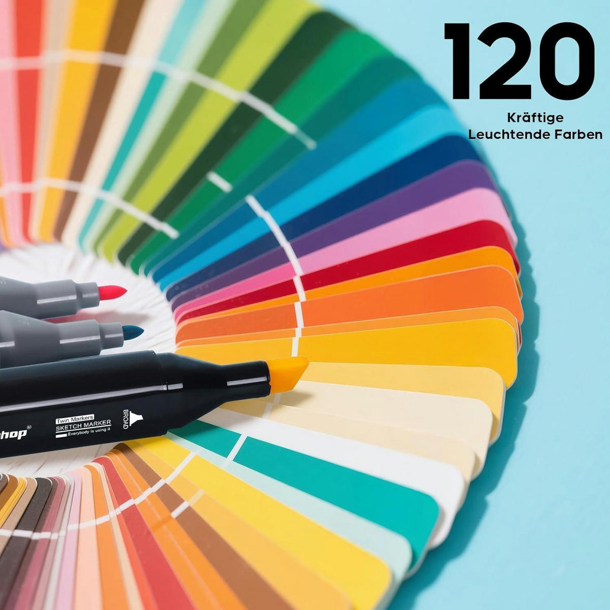 MARKER Stifte Set 120 Farben Twin Tip - Multicolor, Kunststoff (15/10/16cm)