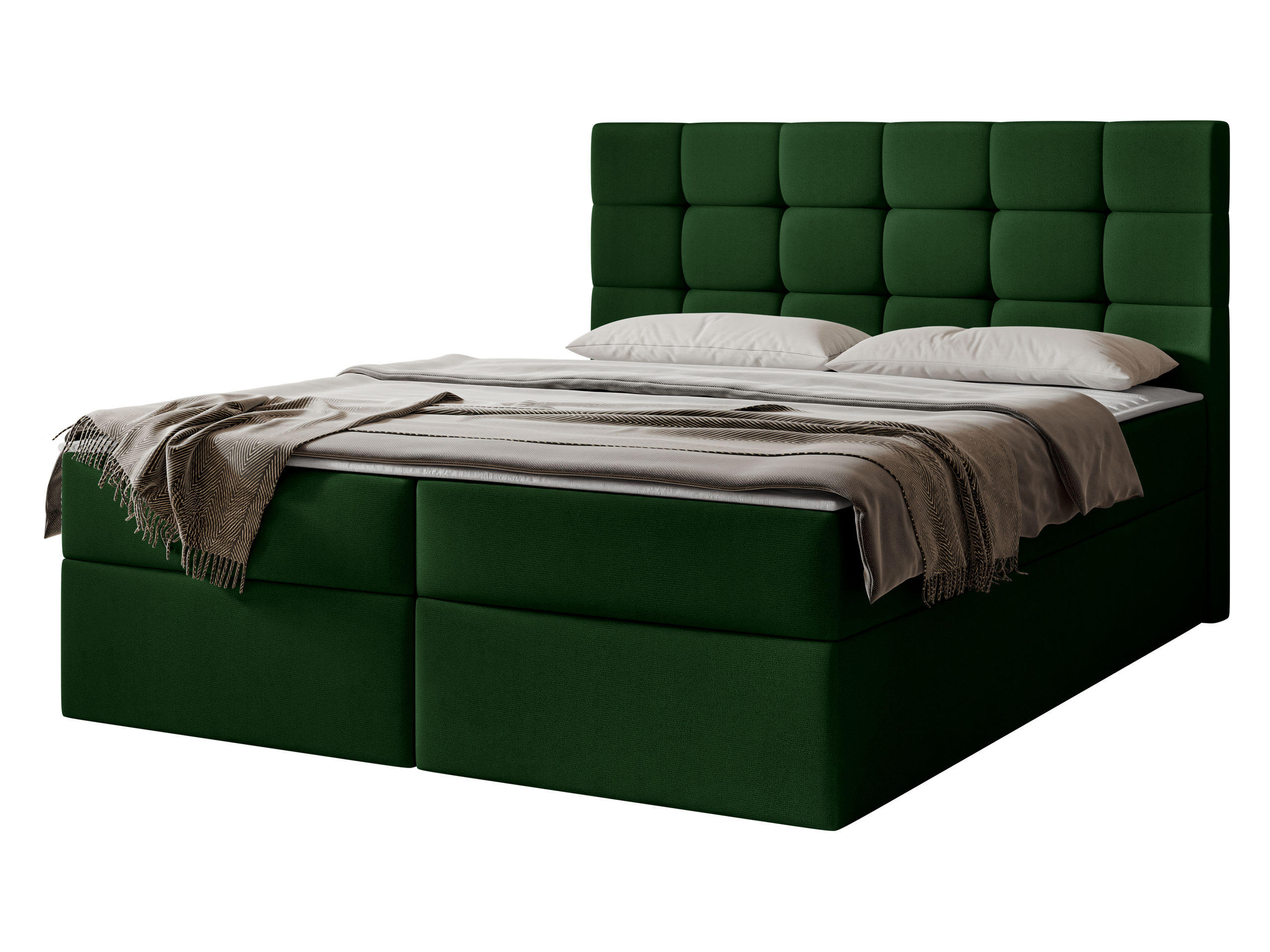 BOXBETT Luanda - H3 - Grün, Holzwerkstoff/Textil (180/200cm) - MIRJAN24