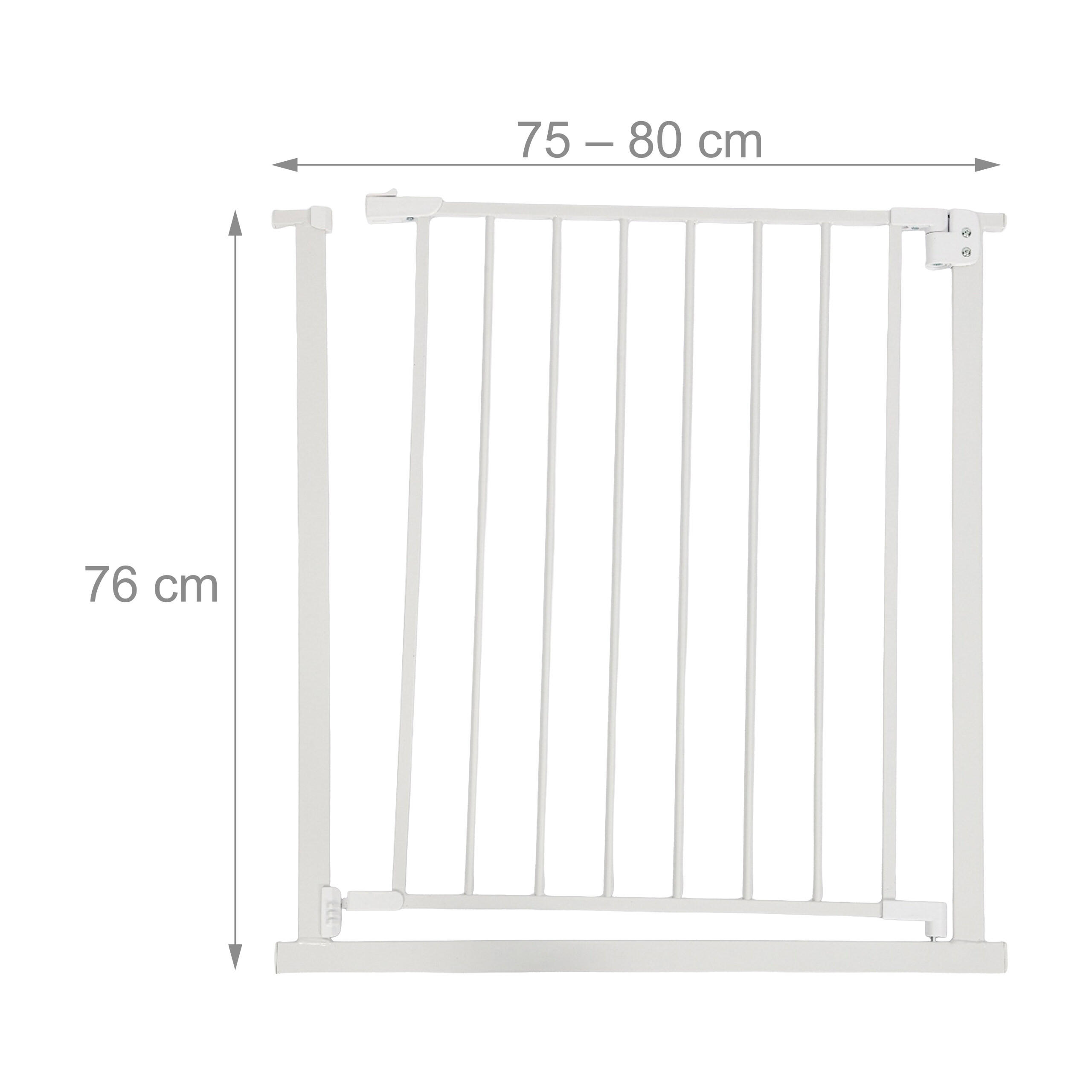 Thumbnail - Relaxdays Treppenschutzgitter, Weiß, Kunststoff, Metall, 80x1 cm, Kindersicherheit, Treppenschutzgitter