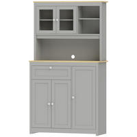 KÜCHENSCHRANK MDF Spanplatte Grau - Grau, Holzwerkstoff/Metall (40/180/100cm) - HOMCOM