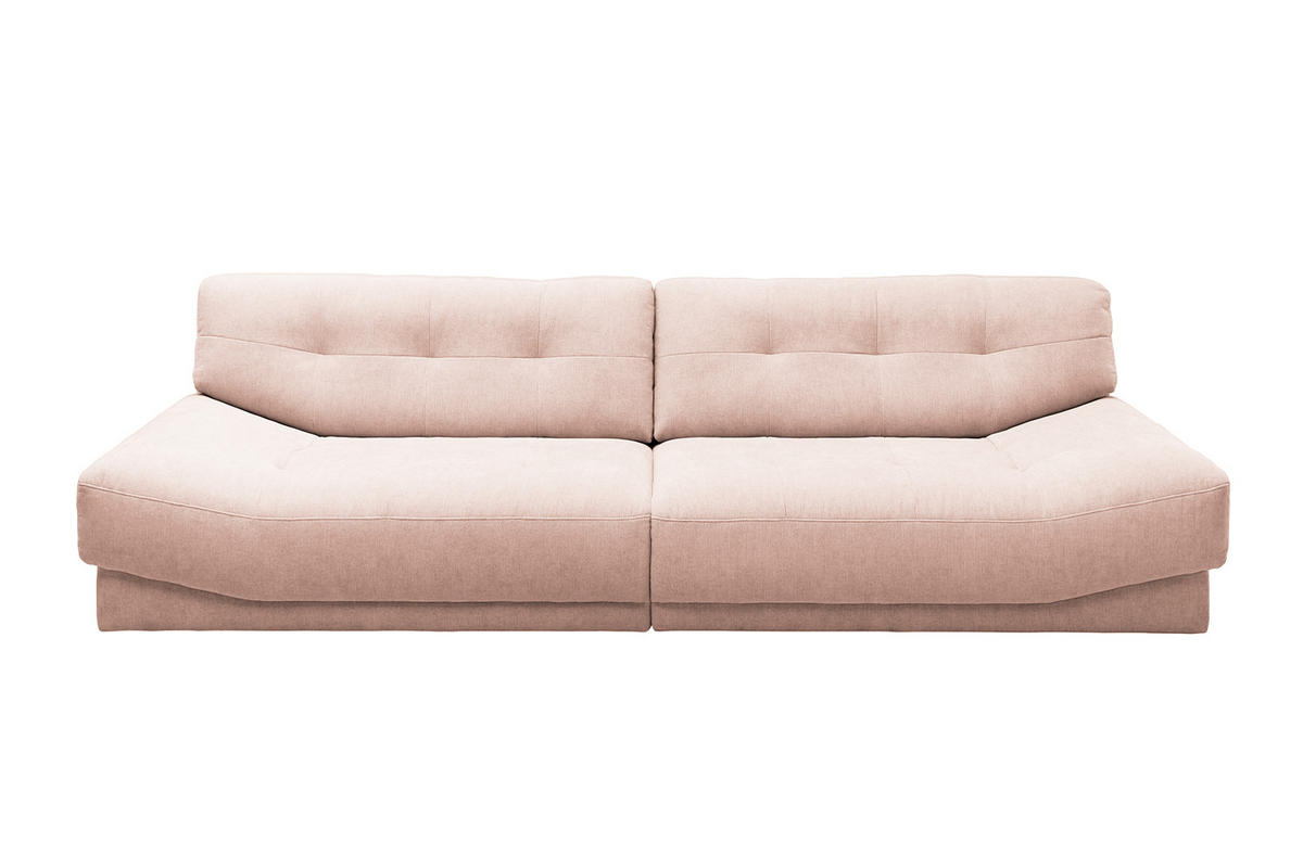 SOFA MOZZA Pink Webstoff - Pink/Schwarz, Kunststoff/Textil (298/83/123cm) - KAWOLA