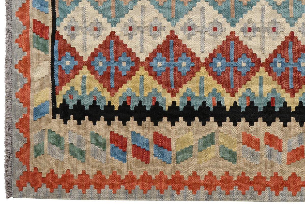 HANDWEBTEPPICH Kelim Gashgai Beige 195/154 cm Schurwolle - Beige, Textil (154/195cm) - Looma