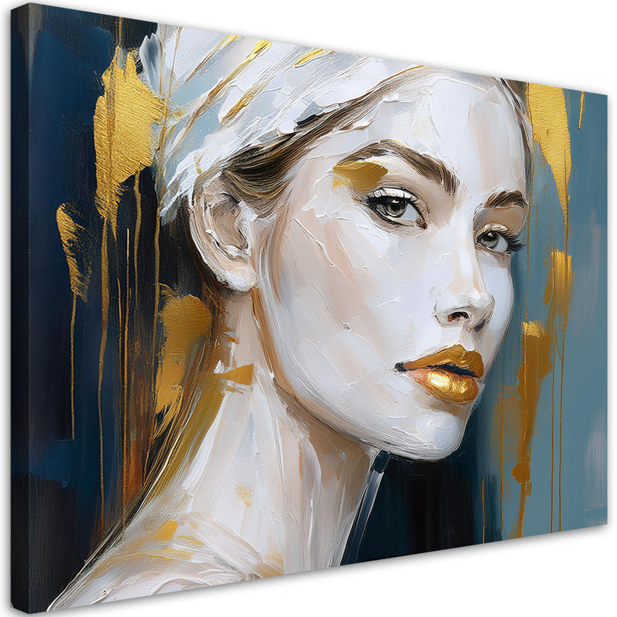 LEINWANDBILD Menschen & Charaktere 120x80cm - Goldfarben, Textil (120/80cm) - Feeby