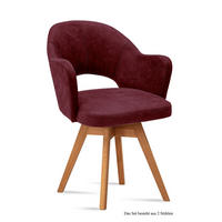 ARMLEHNSTUHL drehbar (2er-Set) Dosya 59x87x61 Eiche geölt/Marsala - Eichefarben/Brombeere, Kunststoff (61/87/59cm) - 58aufmkessel