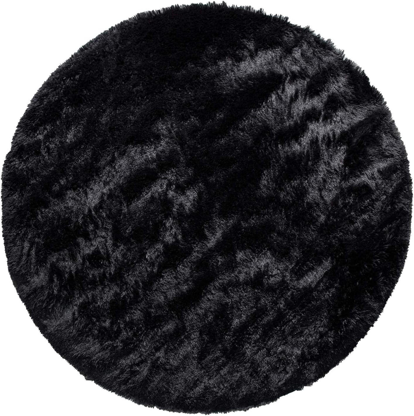 HOCHFLORTEPPICH 120/120 cm Silky 591 - Schwarz, Textil (120/120cm) - Paco Home
