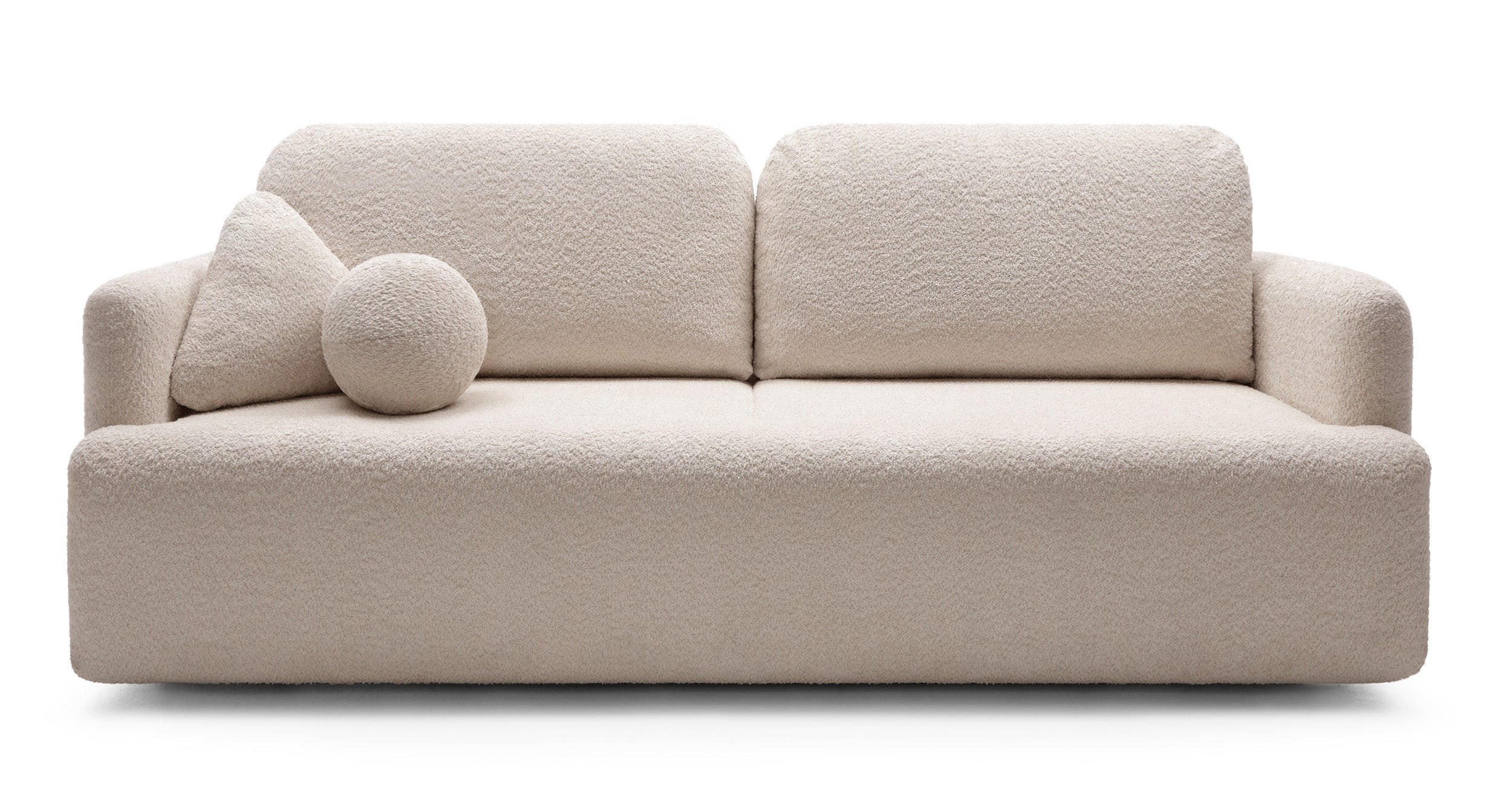 SCHLAFSOFA Lambina Beige Boucle - Beige/Schwarz, Kunststoff/Textil (227/92/104cm) - Selsey