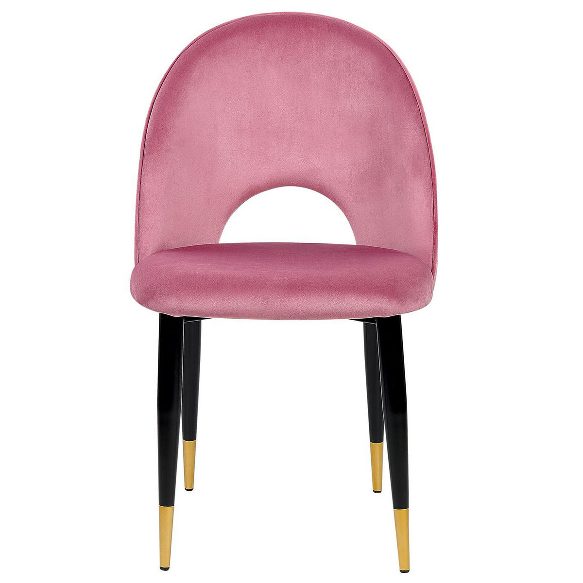 ESSZIMMERSTUHL 2er-Set Samtstoff Rosa Magalia - Pink, Textil/Metall (47/84/45cm) - Beliani