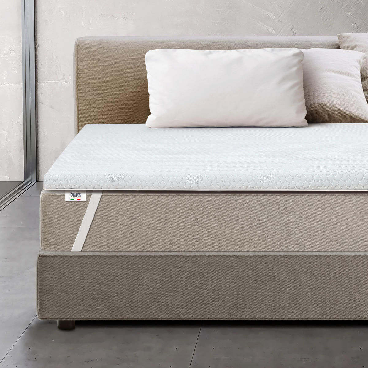 TOPPER Memory Foam Doppelmatratzenauflage | 6 cm Matratzentopper | Antibakteriell und antimykotisch | 140 x 210 - Weiß, Textil (140/210cm) - The White Stone