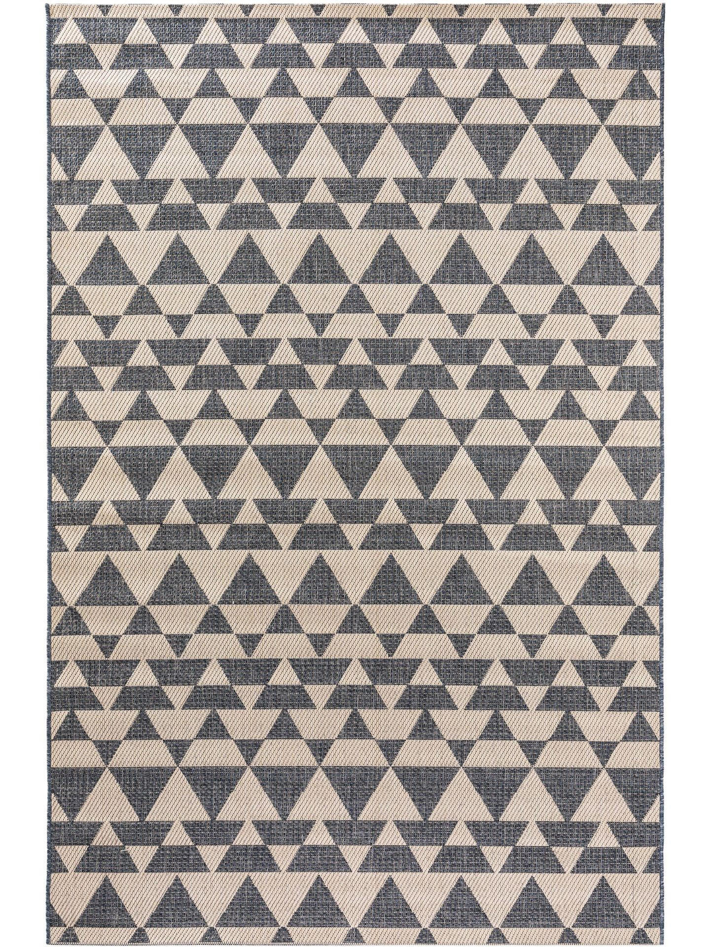 OUTDOORTEPPICH River Beige/Blau 133x190 cm - Blau/Beige, Kunststoff (133/1cm) - KUNSTLOFT