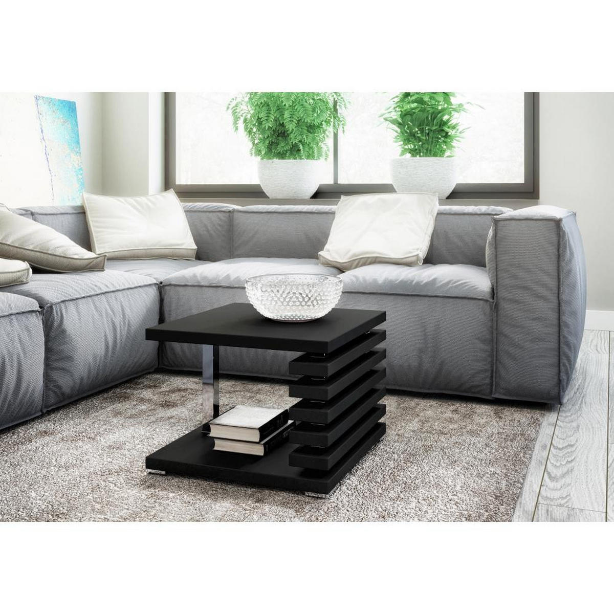 COUCHTISCH Kyoto II 60x60 schwarzmatt - Schwarz, Holzwerkstoff (60/60/44cm) - Beautysofa