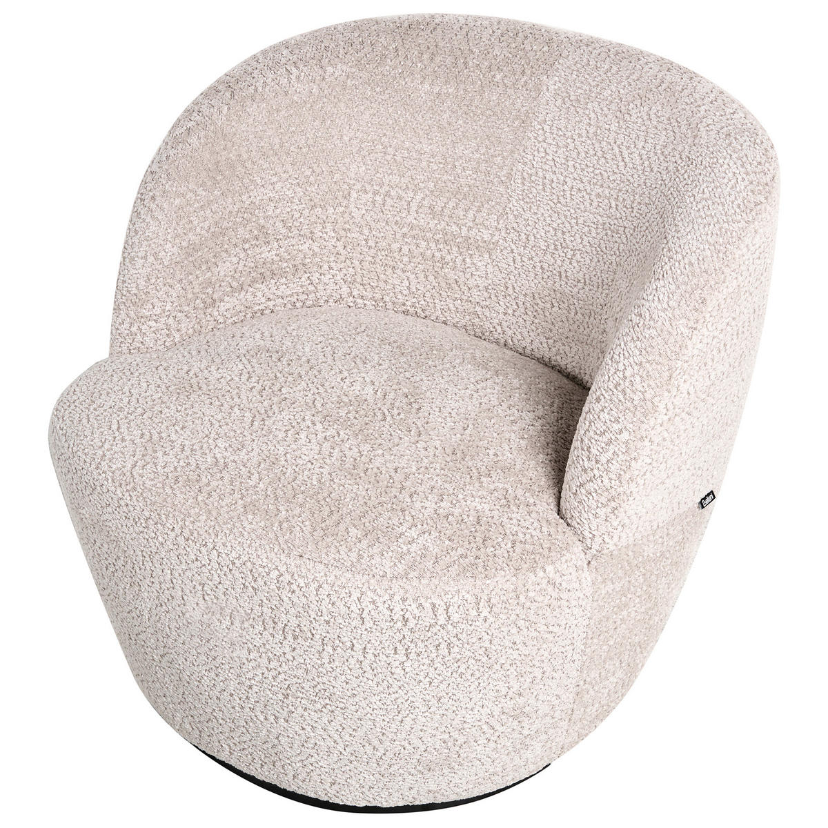 DREHSESSEL Chenillegewebe Beige Kuolpa - Beige, Textil (67/69/75cm) - Beliani