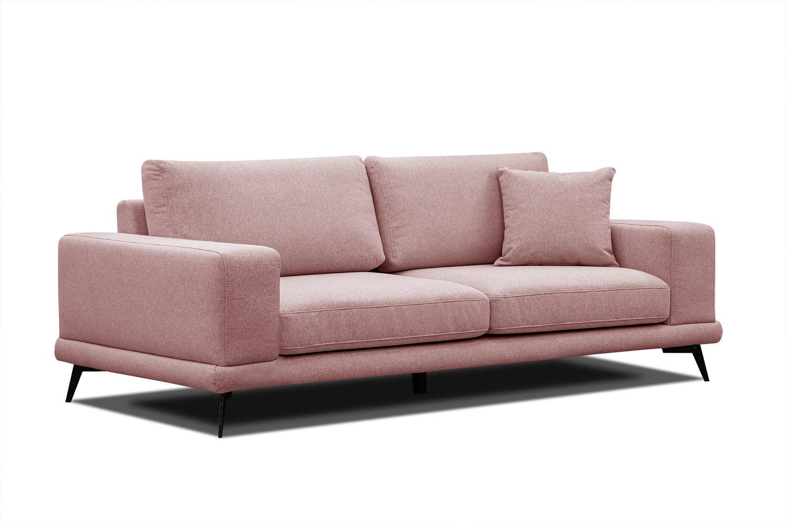 SOFA MEDIOLANE 3-Sitzer, hellrot - Hellrot, Holzwerkstoff/Textil (233/87/96cm) - Courtois Laville
