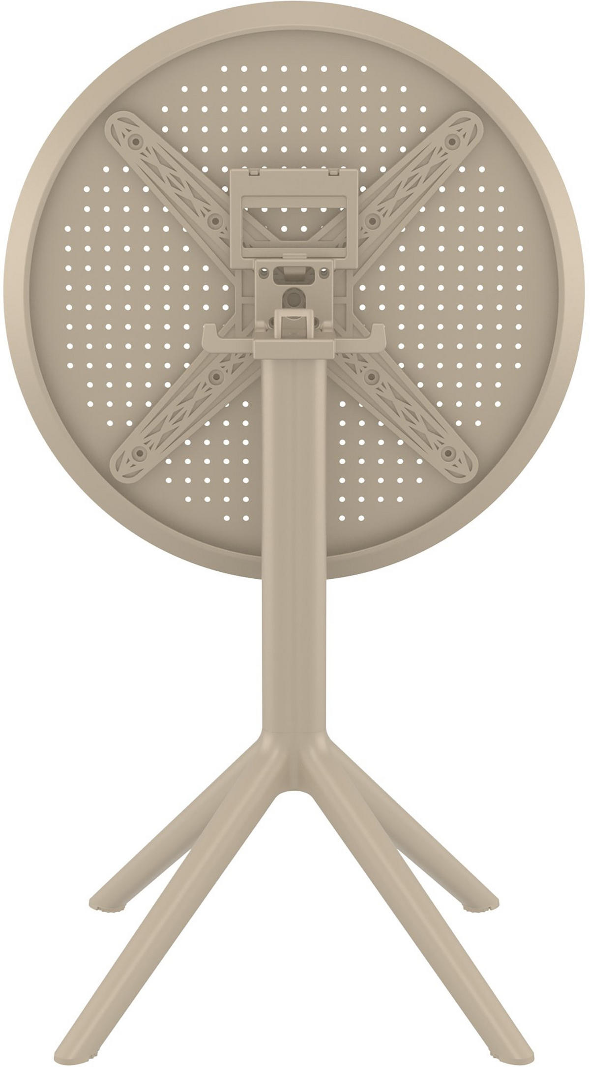 GARTENTISCH rund Kunststoff taupe - Taupe, Kunststoff (60/60/74cm) - CLP