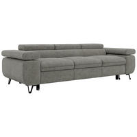 TROJMIESTNA POHOVKA PETER 3 s rozkládací funkcí - Sivá Štruktúrovaná látka - čierna/sivá, kov/textil (262/76/99cm) - MKS