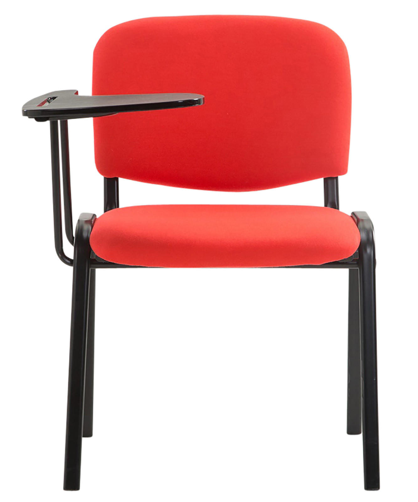 BESUCHERSTUHL 4er Set Stoff rot - Rot/Schwarz, Textil/Metall (53/81/71cm) - CLP