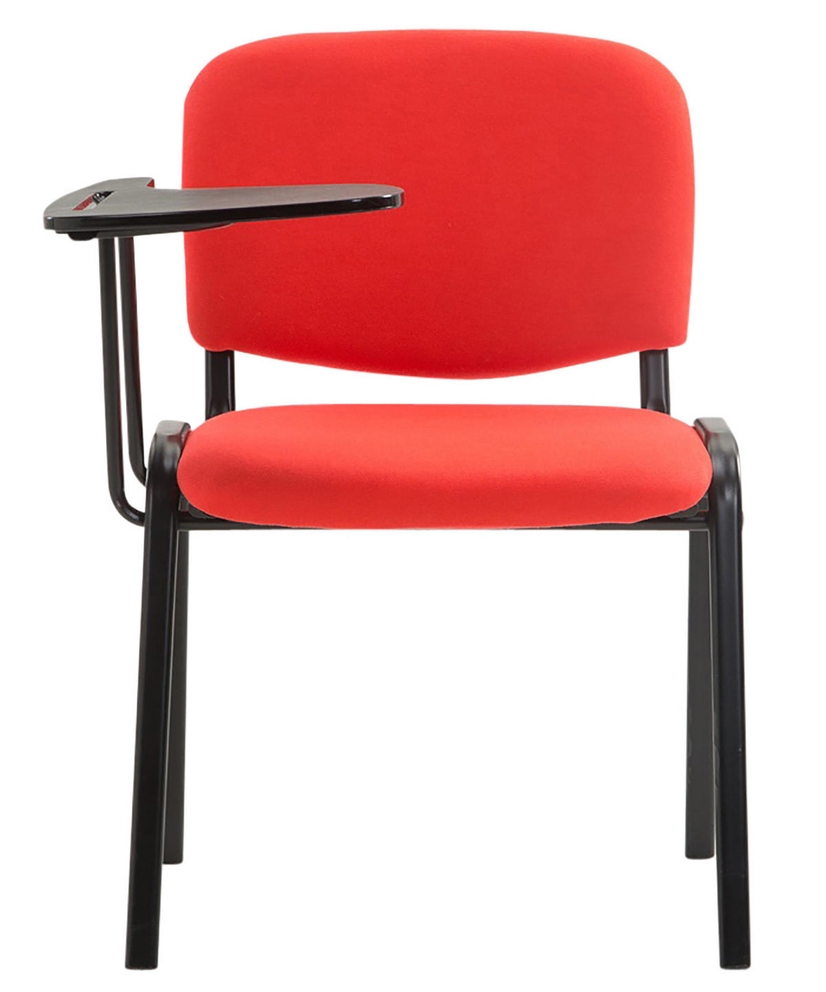 BESUCHERSTUHL 4er Set Stoff rot - Rot/Schwarz, Textil/Metall (53/81/71cm) - CLP