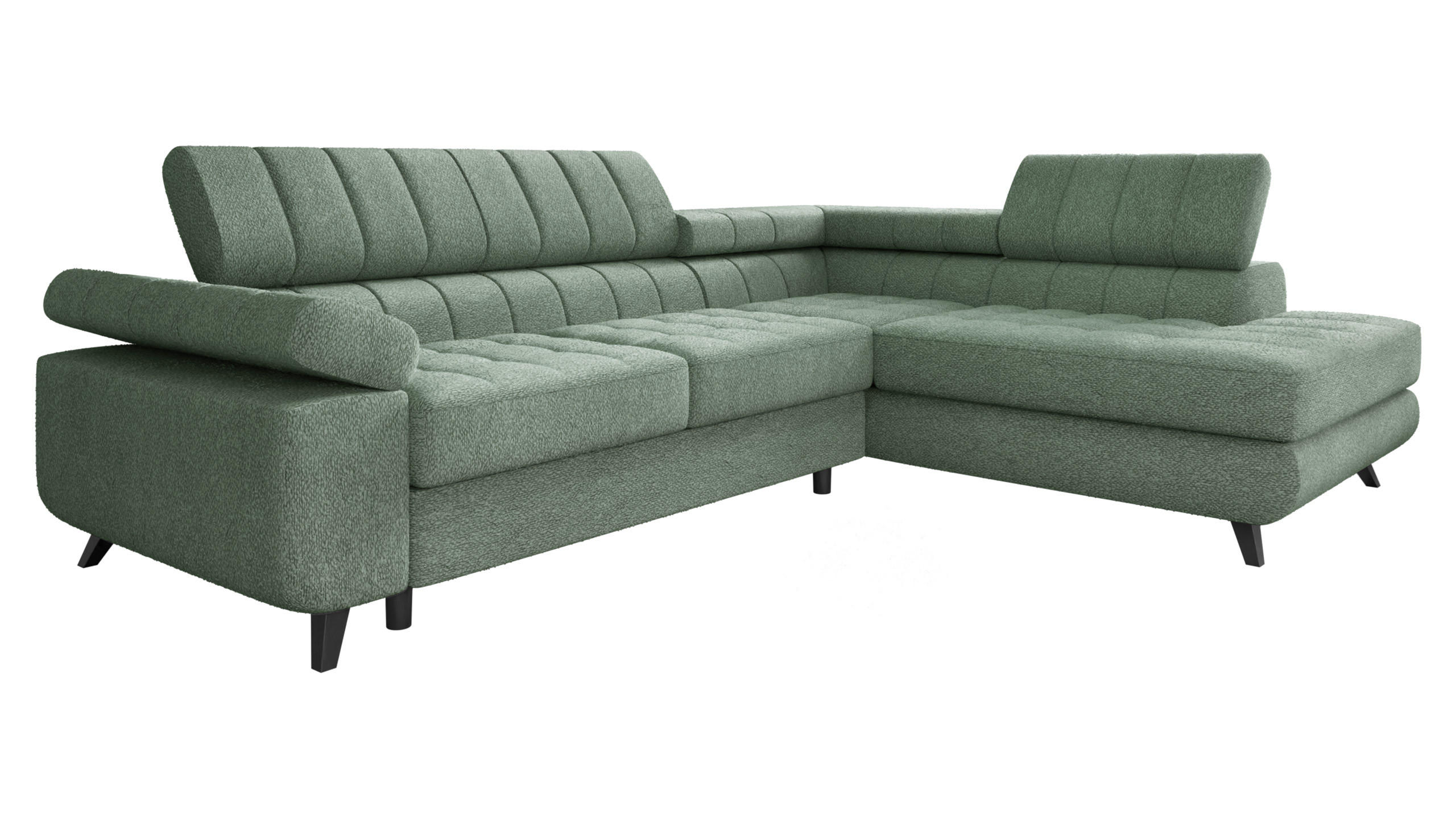 ECKSOFA Nord Premium, Seite: Rechts - Anthrazit/Mintgrün, Holz/Textil (264/203cm) - MIRJAN24