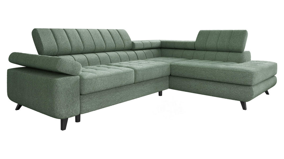 ECKSOFA Nord Premium, Seite: Rechts - Anthrazit/Mintgrün, Holz/Textil (264/203cm) - MIRJAN24