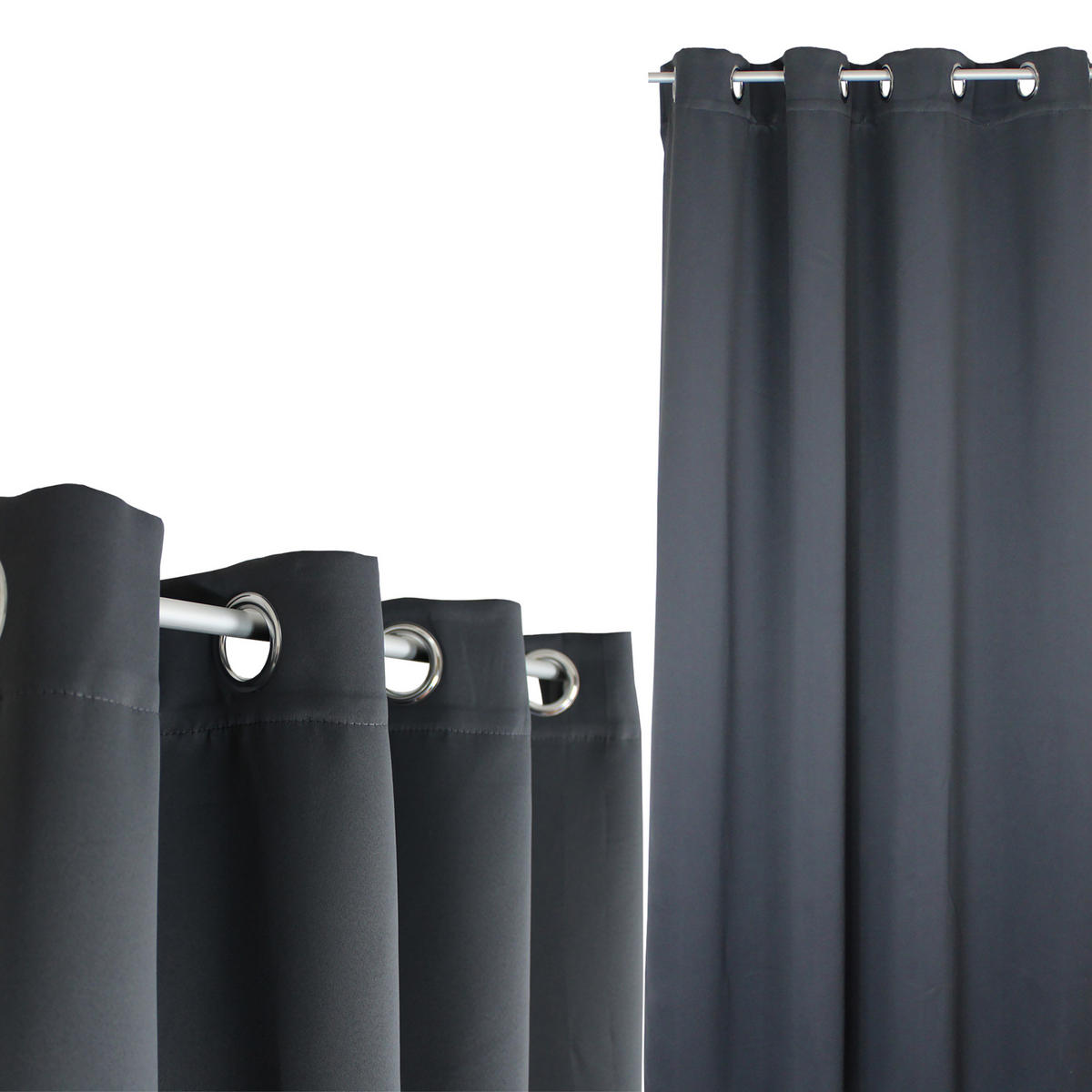 VERDUNKELUNGSVORHANG Ösen 140/145 cm Anthrazit - Anthrazit, Textil (140/145cm) - TiborTex