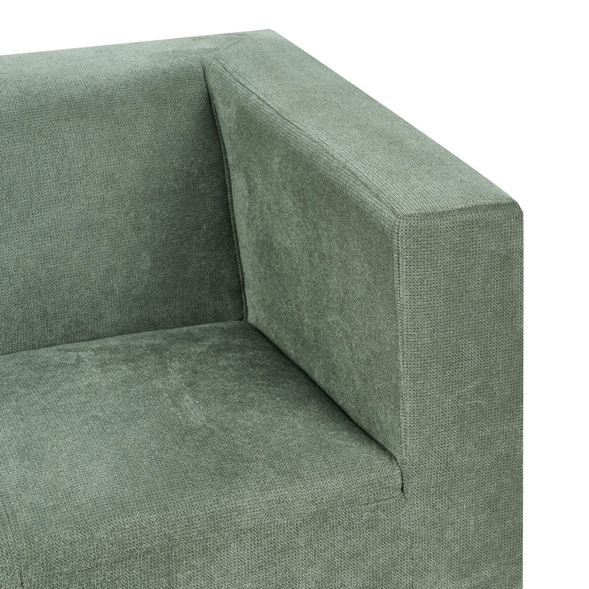 3-SITZER-SOFA Stoff grün Floro - Silberfarben/Grün, Textil (179/74/83cm) - Beliani