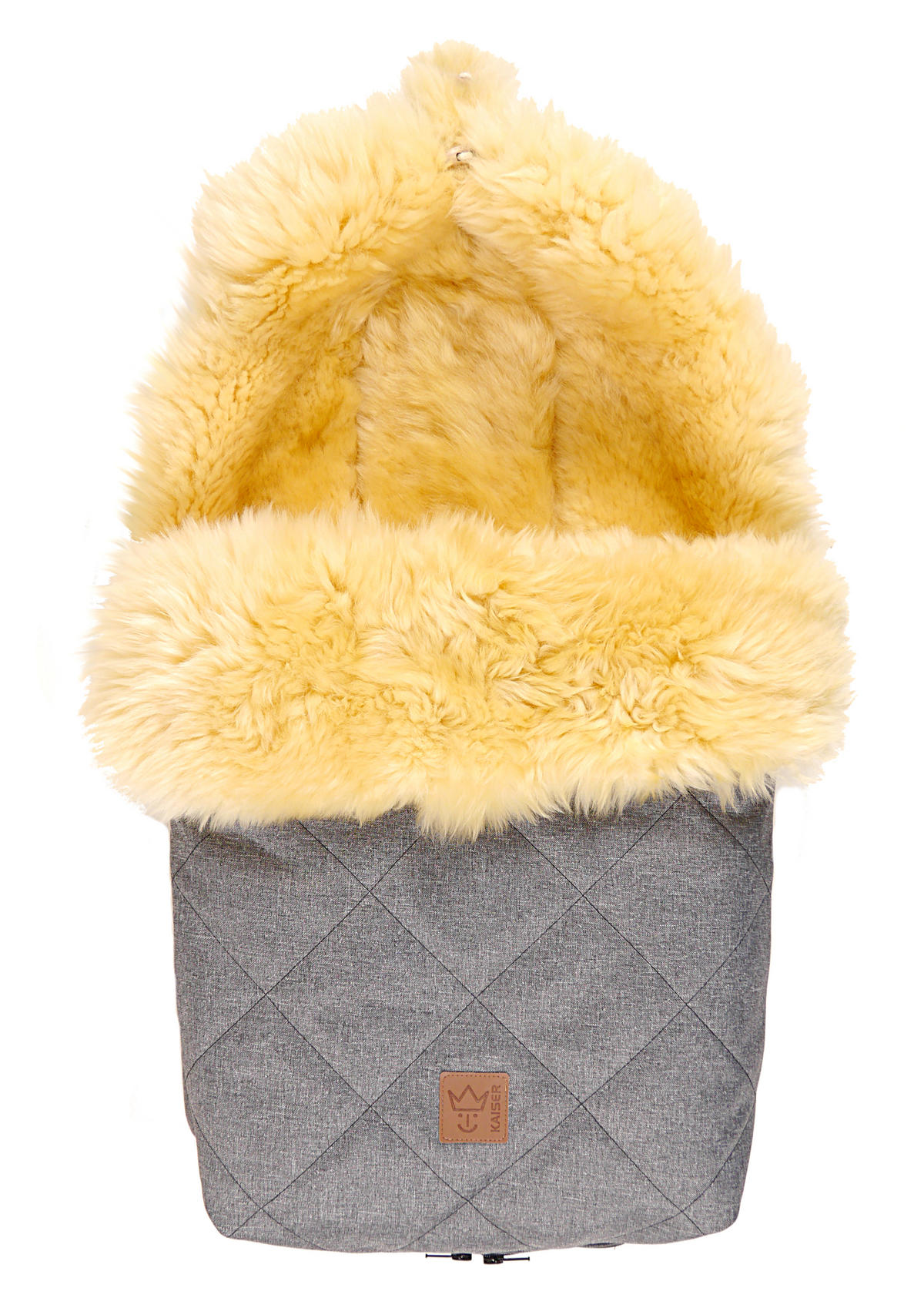 LAMMFELL-FUSSSACK Nelly, medizin, anthracite melange - Grau, Fell (46/8/88cm) - Kaiserbaby