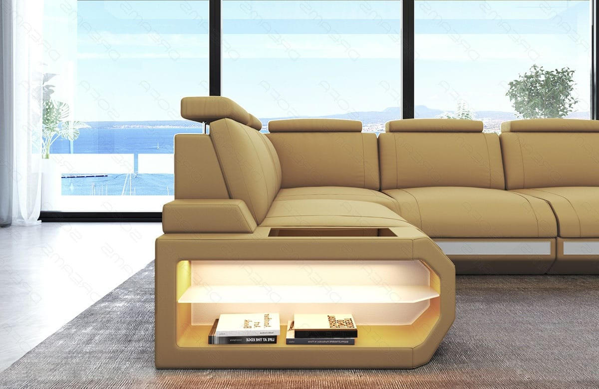 ECKSOFA Siena Beige Weiß Mikrofaserstoff - Beige, Kunststoff (272/272cm)