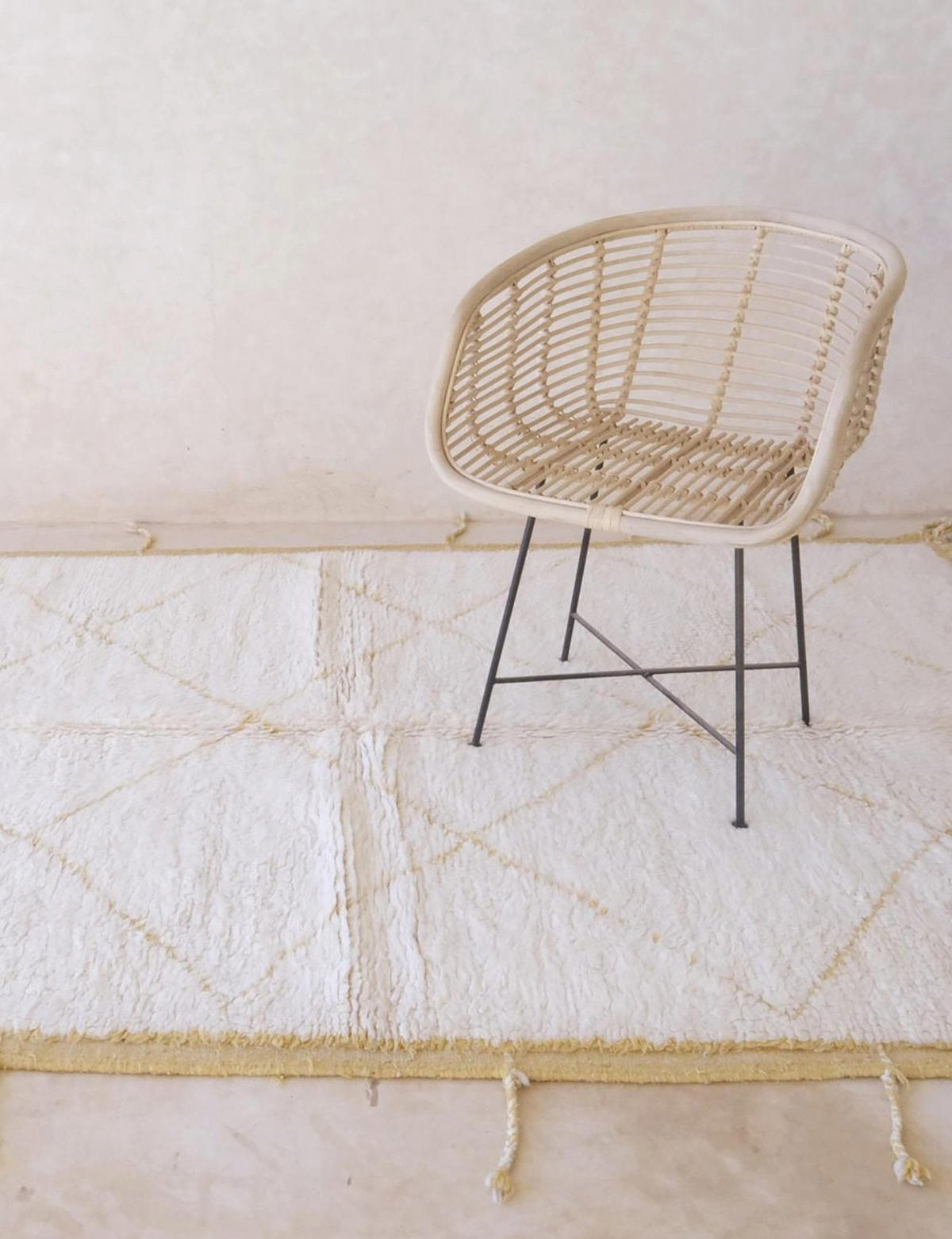 BERBERTEPPICH aus reiner Wolle 162x 263 cm - Gelb, Naturmaterialien (162/263cm) - AFK Living