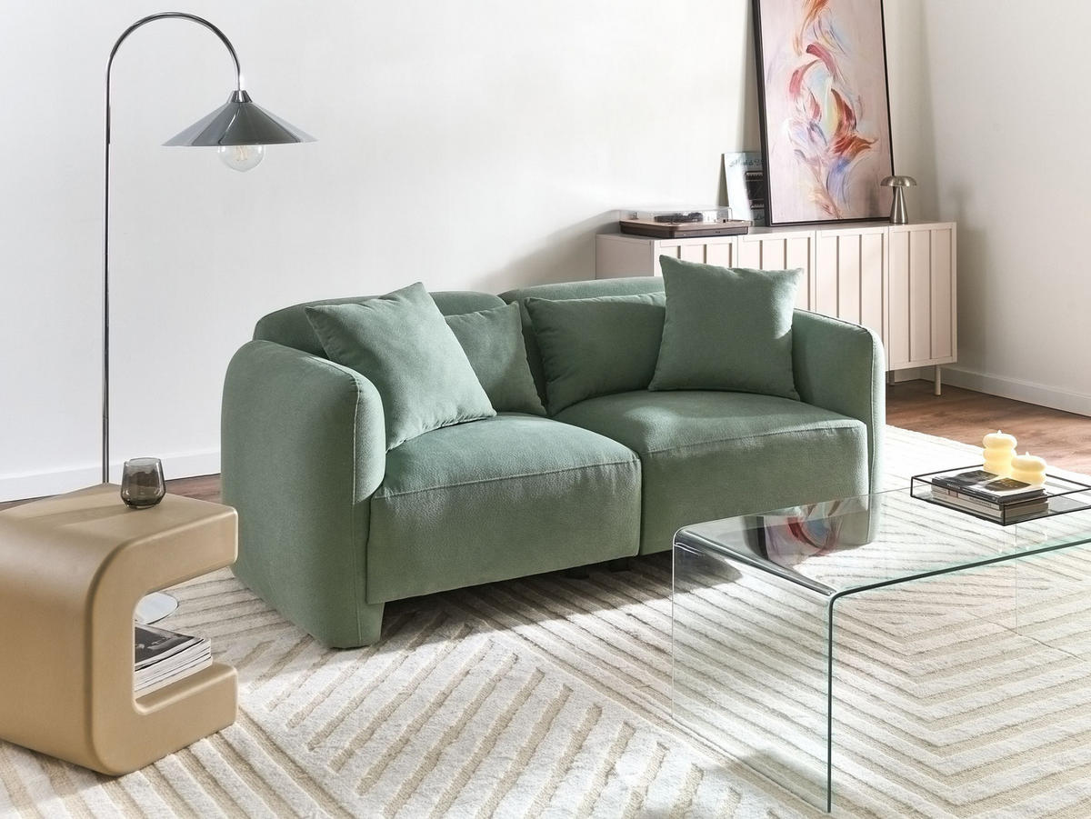 POHOVKA 3-místná Látka Světle zelená Ekenes - světle zelená, textil (182/72/90cm) - Beliani