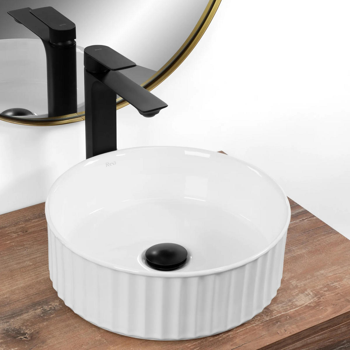 AUFSATZWASCHBECKEN Rea Charlotte - Weiß, Keramik (36.5/12/36.5cm) - REA