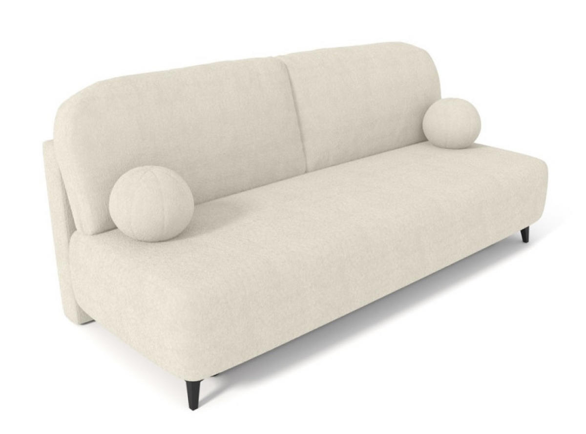 SITZSOFA Ecru MIO Mit Schlaffunktion Boucle - Ecru, Textil (198/90/86cm) - Sepro Meble
