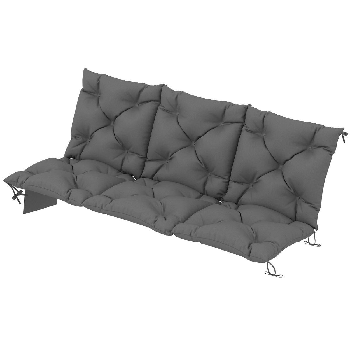BANKAUFLAGE Dunkelgrau 150/100/10 cm 3-Sitzer - Dunkelgrau, Textil (150/10/100cm) - PANGIVO