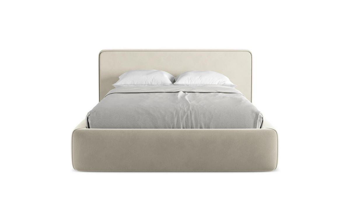 POLSTERBETT mit Bettkasten und Lattenrost 180x225 Creme - Perlmutt/Creme, Kunststoff/Textil (140/200cm) - Makamii