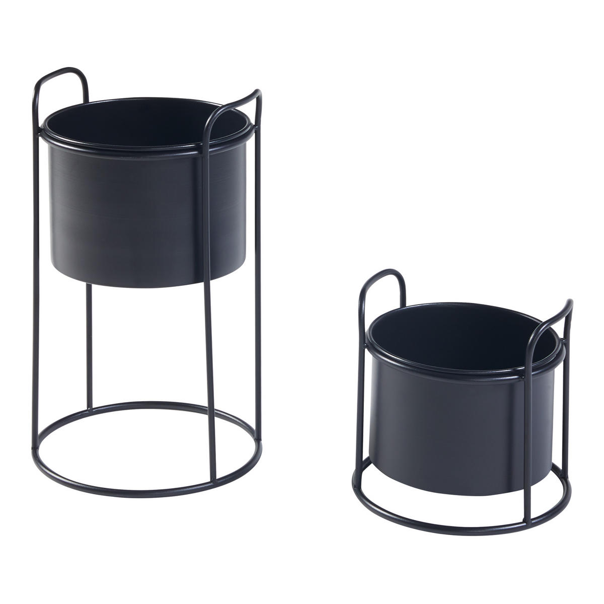 PFLANZENSTÄNDER-SET 2-TLG. Osen - Schwarz, Metall (23.5/40/23.5cm) - [en.casa]
