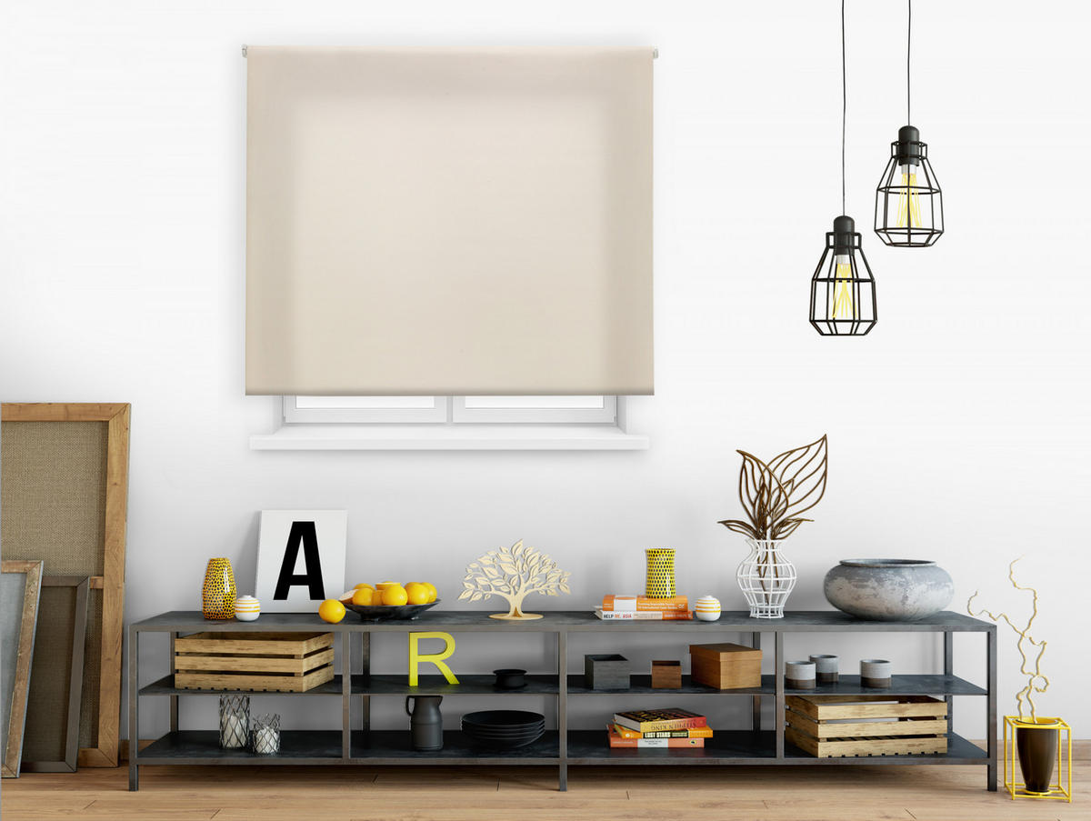 ROLLO Polyester Transluzent Beige 160x250 - Beige, Textil (160/250/1cm) - Purline