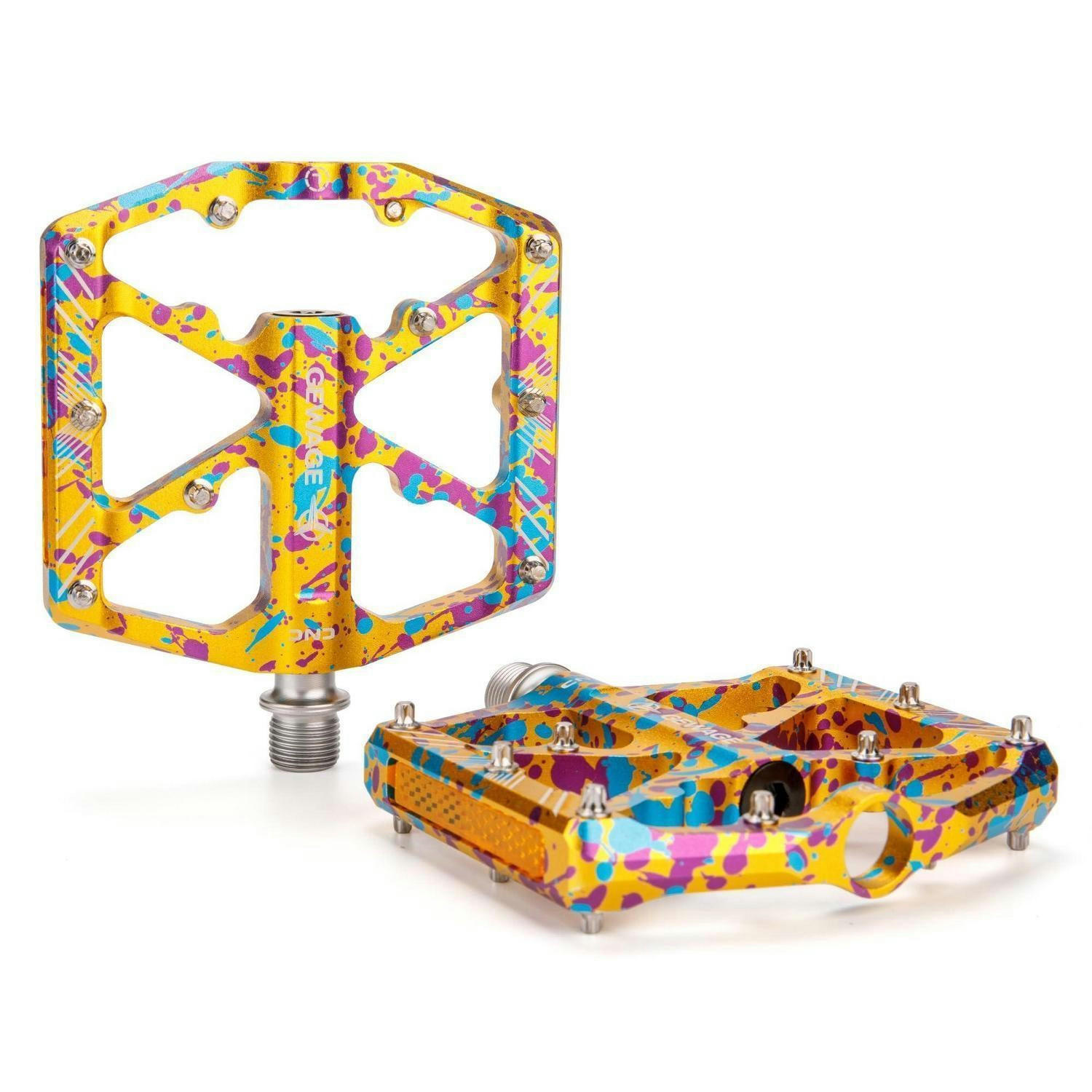 FAHRRADPEDALE mit Reflektoren Gold-Spritzlack - Multicolor, Metall (10.1/1.5/11.8cm)