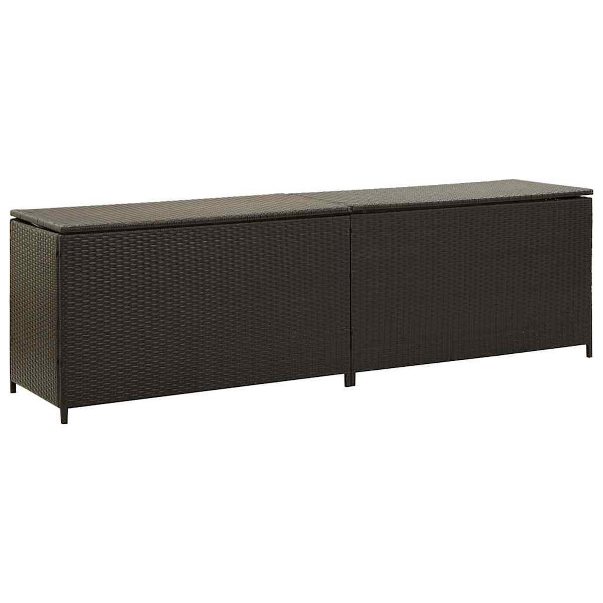 GARTENBOX Poly Rattan 200x50x60 cm Braun - Braun, Kunststoff (200/60/50cm) - furnicato
