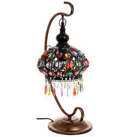 LAMPE aus Metall und Glas, 27x22x55cm - Multicolor, Metall (22/27/55cm) - Wanderlust