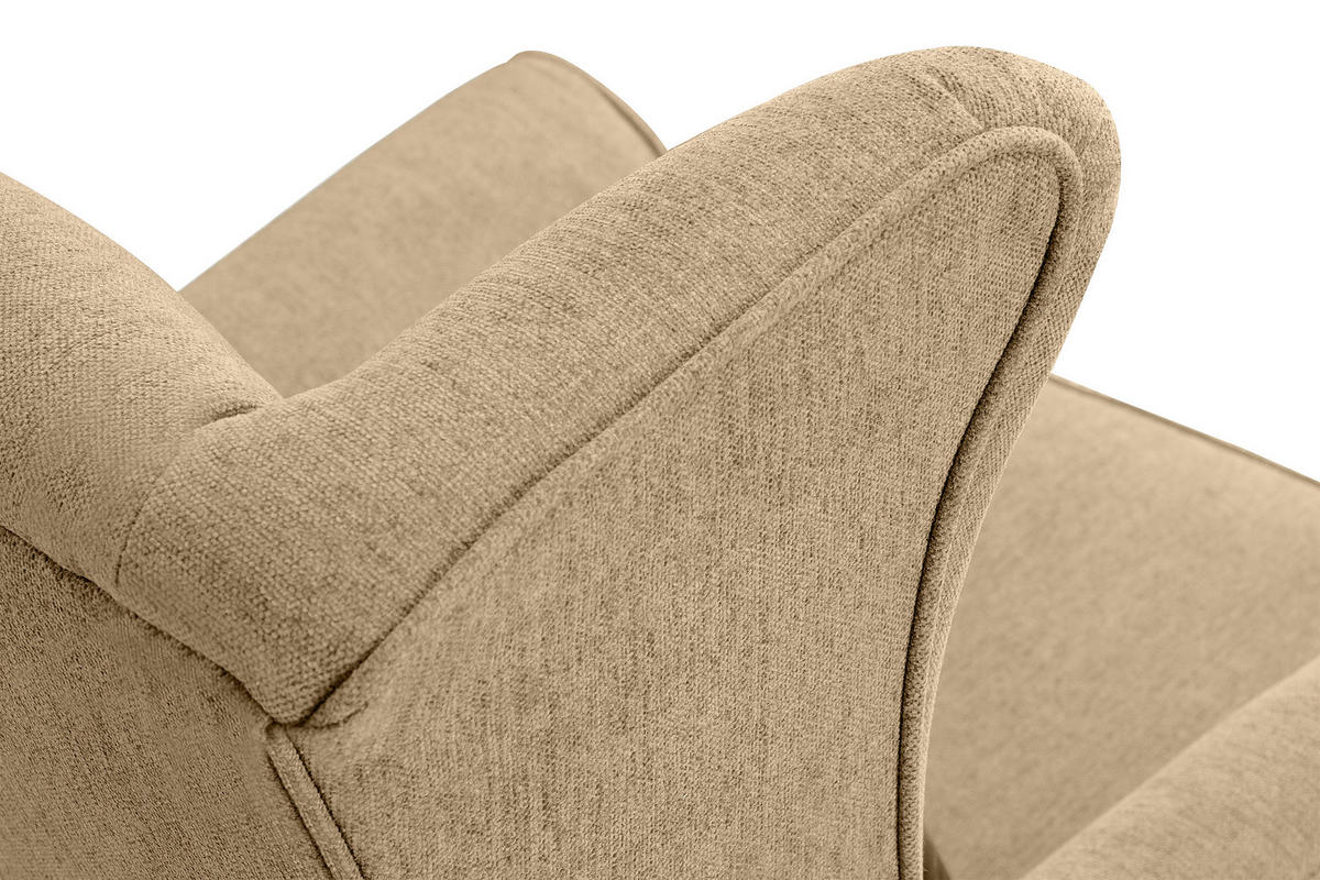 OHRENSESSEL STRALIS inklusive dekorativem Kissen, Creme - Creme, Textil (82/108/80cm) - KONSIMO®