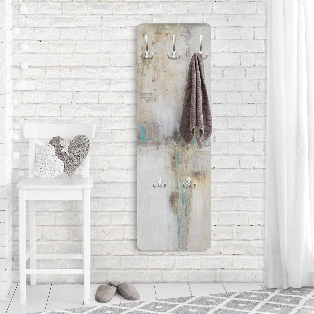 WANDGARDEROBE - Essenz I 34/105 cm - Grau, Holzwerkstoff (34/105/1.6cm) - Bilderwelten