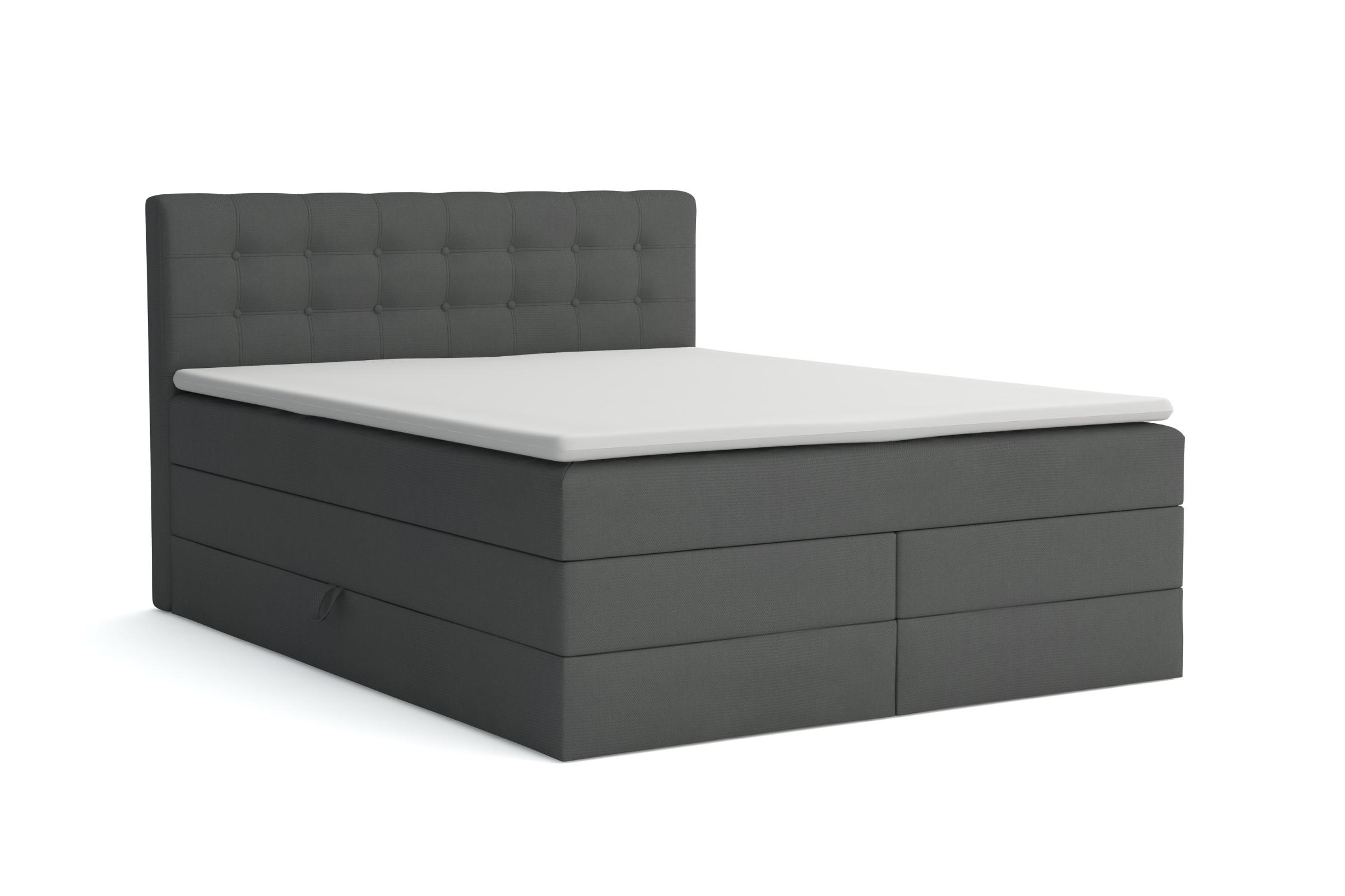 BOXSPRINGBETT SANTE 200/200 in Velour Dunkelgrau - Dunkelgrau, Holz/Holzwerkstoff (200/200cm) - Deine Möbel 24