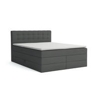 BOXSPRINGBETT SANTE 200/200 in Velour Dunkelgrau - Dunkelgrau, Holz/Holzwerkstoff (200/200cm) - Deine Möbel 24